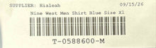 Load image into Gallery viewer, Nine West Mens Blue Long Sleeve Spread Collar Slim Fit Dress Shirt Size XL
