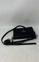 Load image into Gallery viewer, Nine West Womens Black Pebbled Leather Adjustable Strap Flap Over Crossbody Bag
