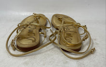 Load image into Gallery viewer, Sam Edelman Womens Clarra Gold Tone Leather Flat Strappy Sandals Size 5M
