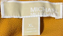 Load image into Gallery viewer, Michael Kors Womens Mustard Yellow Smocked Round Neck Blouse Top Size XL
