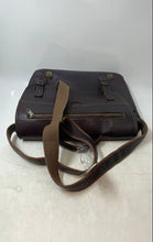 Load image into Gallery viewer, Unbranded Mens Brown Leather Adjustable Strap Pockets Flap Over Lined Briefcase
