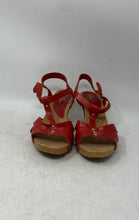 Load image into Gallery viewer, Carlo Pera Womens Red Leather Open Toe Platform Strappy Sandals Size 8
