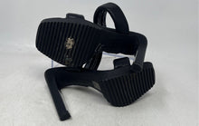 Load image into Gallery viewer, DKNY Womens Ralia Black Silver Leather Slip-On Stiletto Platform Heels Size 5.5M
