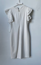 Load image into Gallery viewer, Tommy Hilfiger Womens White Ruffle Short Sleeve Back-Zip Sheath Dress Size 6P
