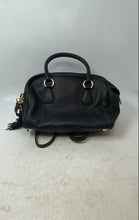 Load image into Gallery viewer, Michael Kors Womens Black Leather Inner Pocket Shoulder Strap Satchel Handbag
