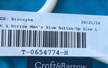 Load image into Gallery viewer, Croft &amp; Barrow Mens Blue Classic Fit Spread Collar Long Sleeve Dress Shirt Sz L
