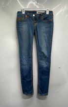 Load image into Gallery viewer, True Religion Womens Blue Medium Wash Pockets Denim Skinny Leg Jeans Size 27
