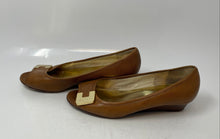 Load image into Gallery viewer, Michael Kors Womens Brown Leather Peep Toe Slip-On Wedge Pump Heels Size 7.5M
