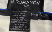 Load image into Gallery viewer, N. Romanov Mens Black Striped Slash Pockets Belt Loops Dress Pants Size 34/30
