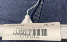 Load image into Gallery viewer, Zara Womens Blue Denim Dark Wash Raw Hem Patch Pocket Wide-Leg Jeans Size 4
