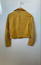 Load image into Gallery viewer, Zara Womens Mustard Yellow Long Sleeve Full-Zip Moto Biker Jacket Size XS
