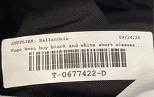 Load image into Gallery viewer, Boss Mens Black And White Colorblock Short Sleeve Slim Fit Polo Shirt Size L
