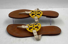 Load image into Gallery viewer, Authentic Tory Burch Womens Miller Yellow Cream Thong Sandals Size 9.5 Damaged
