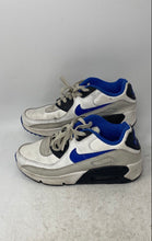 Load image into Gallery viewer, Nike Boys Air Max 90 White Blue Leather Lace-Up Low Top Sneaker Shoes Size 6Y
