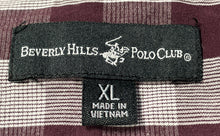 Load image into Gallery viewer, Beverly Hills Polo Club Mens Purple Plaid Long Sleeve Button-Up Shirt Size XL

