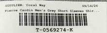 Load image into Gallery viewer, Pierre Cardin Mens Gray Short Sleeve Collared Button-Up Shirt Size Medium
