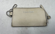 Load image into Gallery viewer, Calvin Klein Womens Cream Textured Leather Corner Zip Lined Wristlet Wallet
