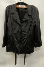 Load image into Gallery viewer, Braetan Womens Black Notch Lapel Button Front Slip Pockets Trench Coat Size L
