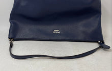 Load image into Gallery viewer, Guess Womens Navy Blue Pebbled Leather Zipper Inner Pocket Tote Handbag
