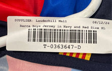 Load image into Gallery viewer, FC Barcelona Mens Navy Blue Red Barca Soccer Jersey Size Large With Tag

