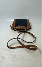 Load image into Gallery viewer, Michael Kors Womens Brown Blue Leather Detachable Strap Zip Top Crossbody Bag

