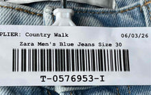 Load image into Gallery viewer, Zara Mens Blue Denim Light Wash Distressed Ripped Skinny Jeans Size 30
