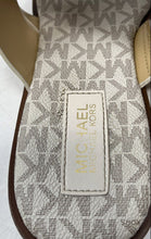 Load image into Gallery viewer, Michael Kors Womens Beige Signature Print Slip-On Flat Thong Sandals Size 10 M

