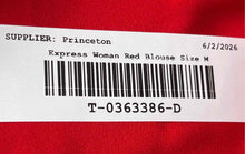 Load image into Gallery viewer, Express Womens Red Long Sleeve Collared Chest Pocket Button-Up Shirt Size Medium
