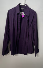 Load image into Gallery viewer, Express Mens 1MX Purple Cotton Blend Long Sleeve Collared Dress Shirt Size Large
