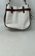 Load image into Gallery viewer, Kate Landry Womens White Brown Inner Pockets Adjustable Strap Hobo Handbag
