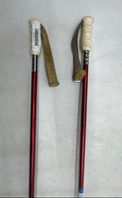 Load image into Gallery viewer, Set Of 2 Pcs Vintage Kerma Red Downhill Ski Poles With Leather Wrist Straps
