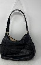 Load image into Gallery viewer, Michael Kors Womens Black Leather Charm Inner Pocket Medium Shoulder Bag
