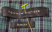 Load image into Gallery viewer, Tommy Hilfiger Mens Blue Plaid Long Sleeve Collared Slim Fit Dress Shirt Size L
