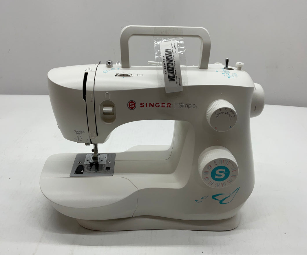 Singer Model 3337 White Simple Sewing Machine With Case Not Tested