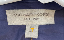 Load image into Gallery viewer, Michael Kors Mens Navy Blue And Gray Cotton Two-Button Sport Coat Size 40R
