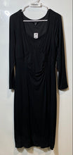 Load image into Gallery viewer, Express Womens Black Long Sleeve Square Neck Stretch Midi Dress Size L With Tag
