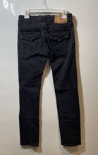 Load image into Gallery viewer, True Religion Mens Black Denim Dark Wash 5-Pocket Design Skinny Jeans Size 28
