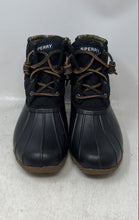 Load image into Gallery viewer, Sperry Womens Saltwater Black Lace-Up Waterproof Ankle Duck Boots Size 7
