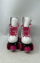 Load image into Gallery viewer, Skate Gear Womens White Pink Wheels Leather Lace-Up Roller Skates Size 6

