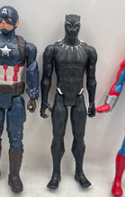 Load image into Gallery viewer, Marvel Hulk Spiderman Captain America Black Panther Action Figure Lot Of 4
