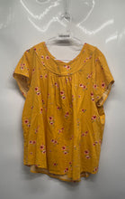 Load image into Gallery viewer, St. John's Bay Womens Yellow Floral Print Short Sleeve Pullover Blouse Top Sz XL

