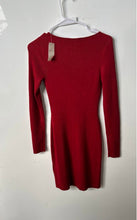 Load image into Gallery viewer, Abercrombie &amp; Fitch Womens Red Ribbed Long Sleeve Mini Sweater Dress Size S
