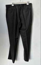 Load image into Gallery viewer, Armani Collezioni Mens Black Striped Flat Front Straight Leg Dress Pants Sz 42 L
