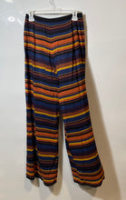 Load image into Gallery viewer, Zara Basic Womens Multicolor Striped Side Zipper Wide-Leg Trouser Pants Size XS
