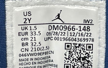 Load image into Gallery viewer, Nike Kids Air Jordan 3 Retro DM0966-148 White Blue Sneaker Shoes Sz 2Y No Laces
