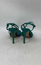 Load image into Gallery viewer, Zara Womens Green Leather Open Toe Buckle Stiletto Strappy Heels Size EUR 37
