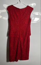 Load image into Gallery viewer, Lauren Ralph Lauren Womens Red Lace Sleeveless Round Neck Sheath Dress Size 0
