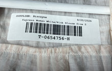 Load image into Gallery viewer, Express Womens Portofino White Pink Striped Slim Fit Button-Up Shirt Size Small
