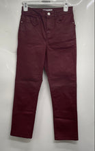 Load image into Gallery viewer, Zara Womens Red Waxed Denim Dark Wash Five-Pocket Design Straight Leg Jeans Sz 4
