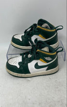 Load image into Gallery viewer, Nike Kids Air Jordan 1 Mid 640735-371 White Green Sneaker Shoes Size 8C

